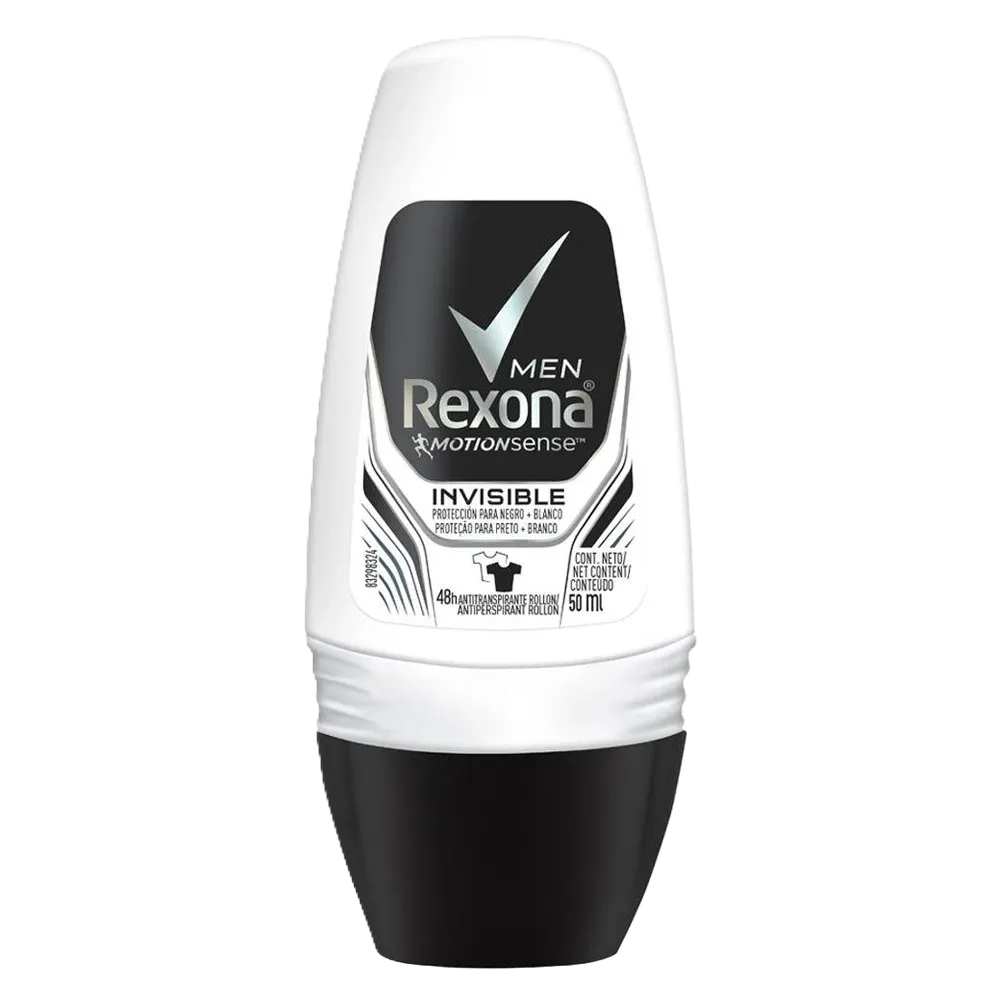 Desodorante Rexona Roll On Masculino Invisible 50 Ml