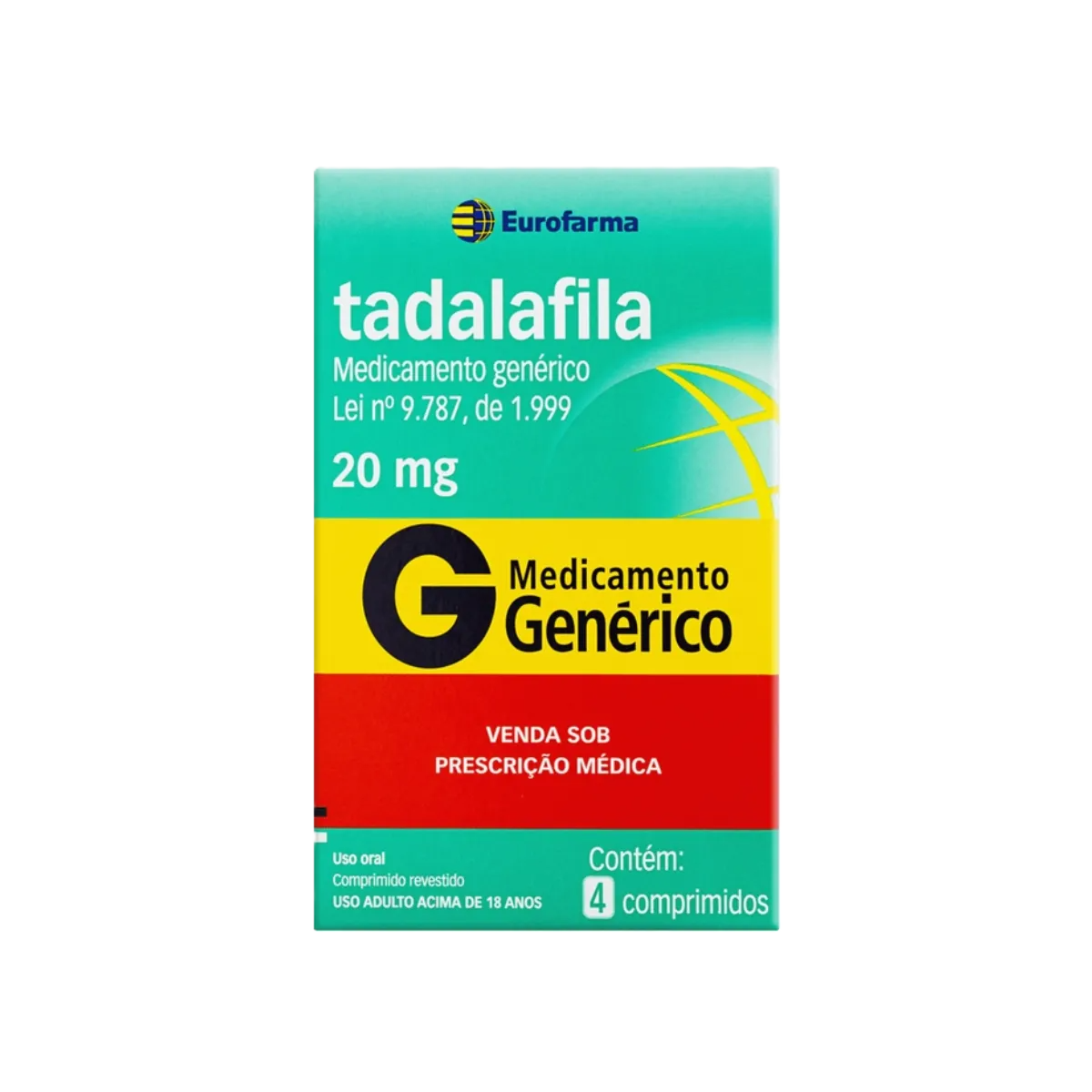 Tadalafila 20 Mg 4 Cpr (G) Eurofarma