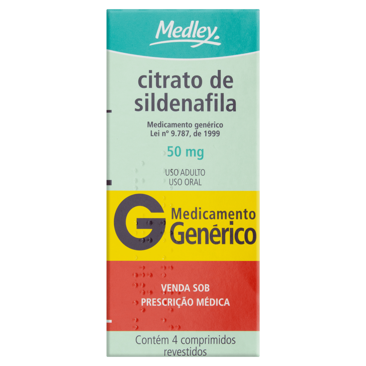 Citrato De Sildenafila 50 Mg C/4 Cpr(G)Medley