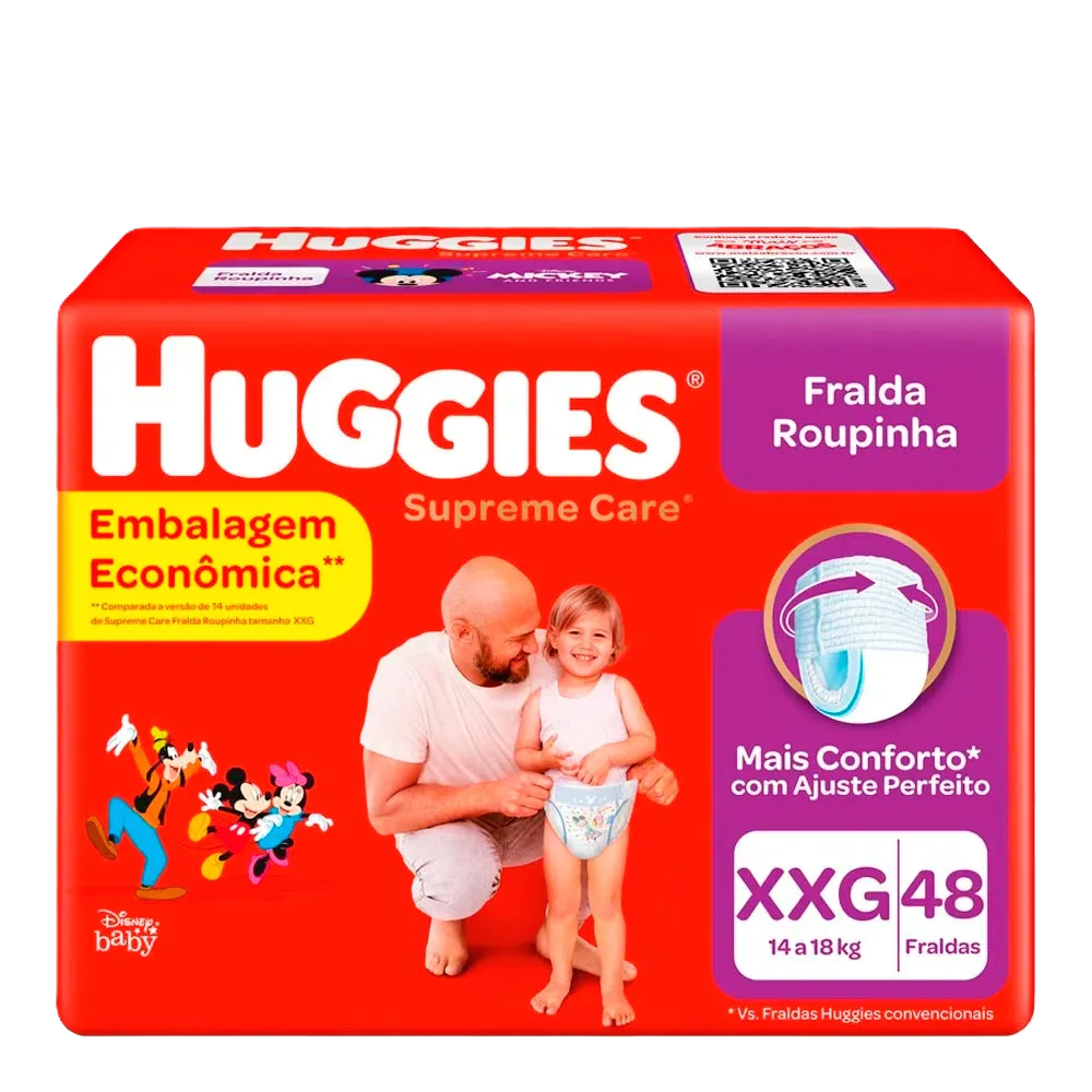 Fraldas Huggies Supreme Care Roupinha Hiper Xxg 48 Un