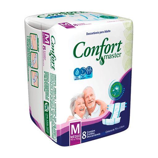 Fraldas Confort Master Regular M 8 Un