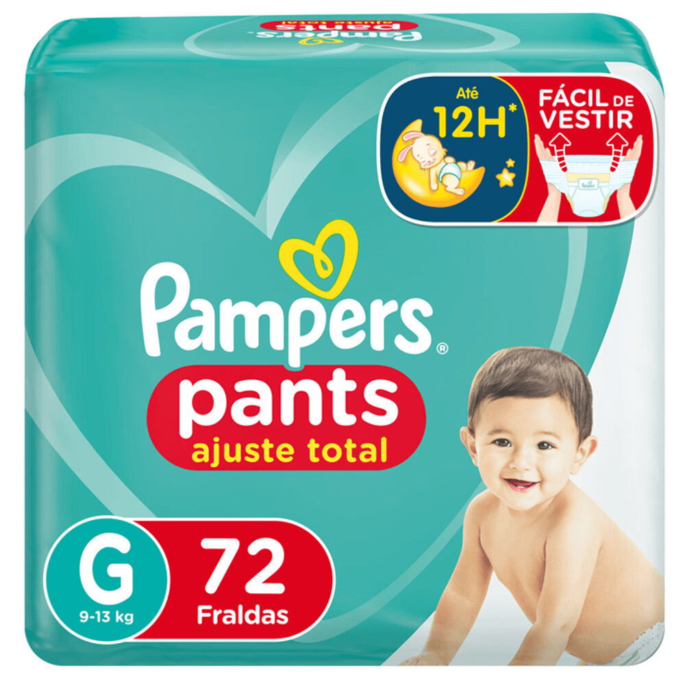 Fraldas Pampers Pants Ajuste Total G 72 Un