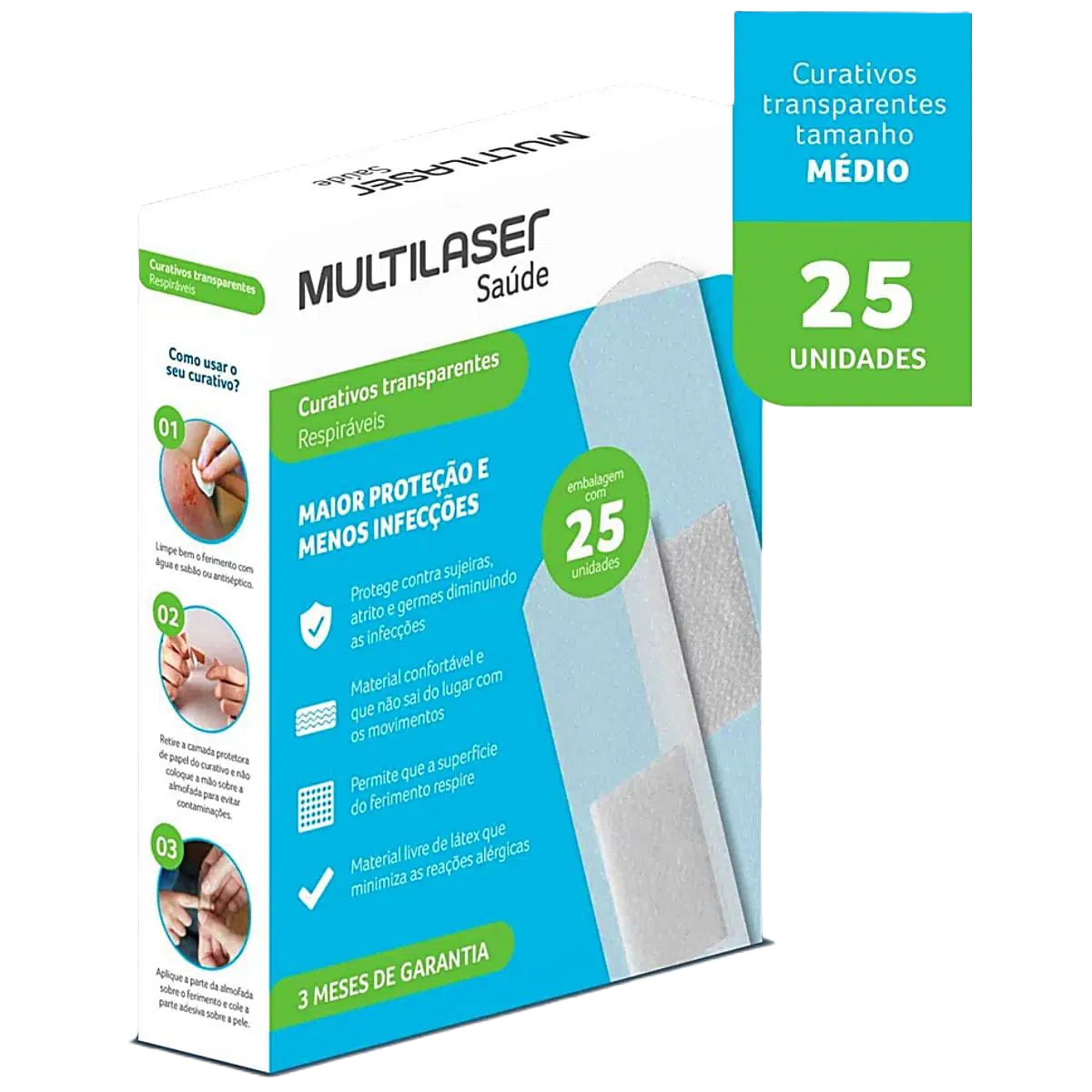 Curativos Multilaser Transparente 25 Un