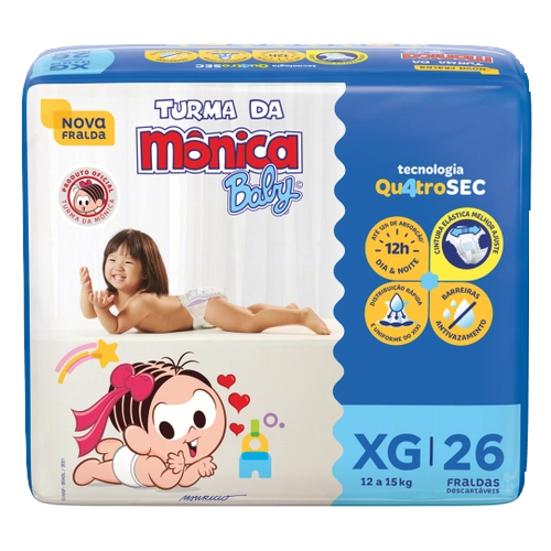 Fraldas Turma Monica Baby Economica Xg 26 Un