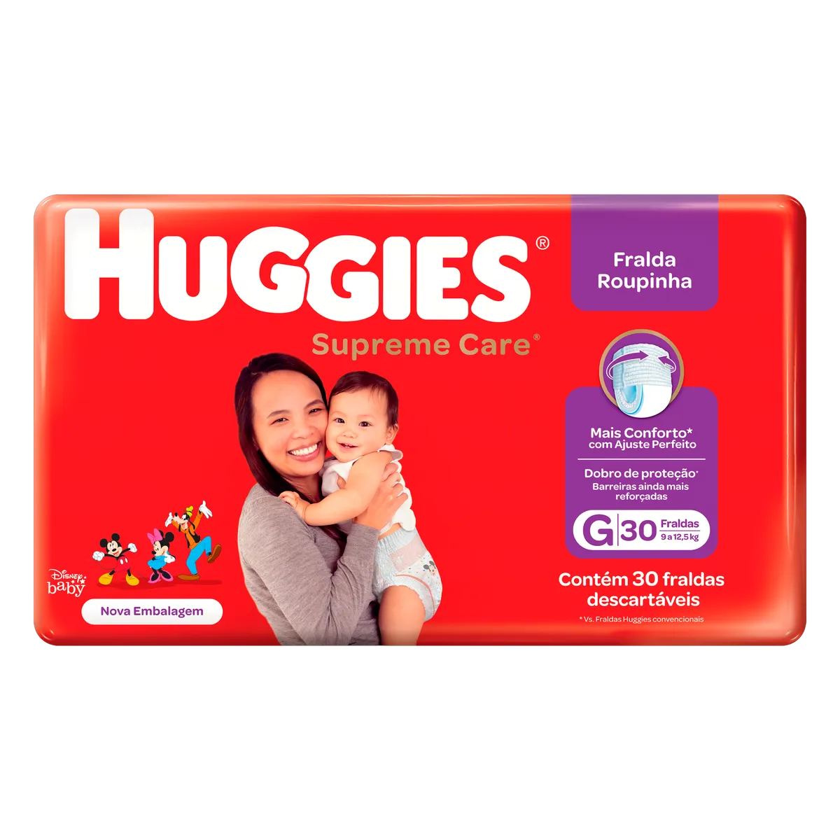Fraldas Huggies Supreme Care Mega Roupa G 30 Un
