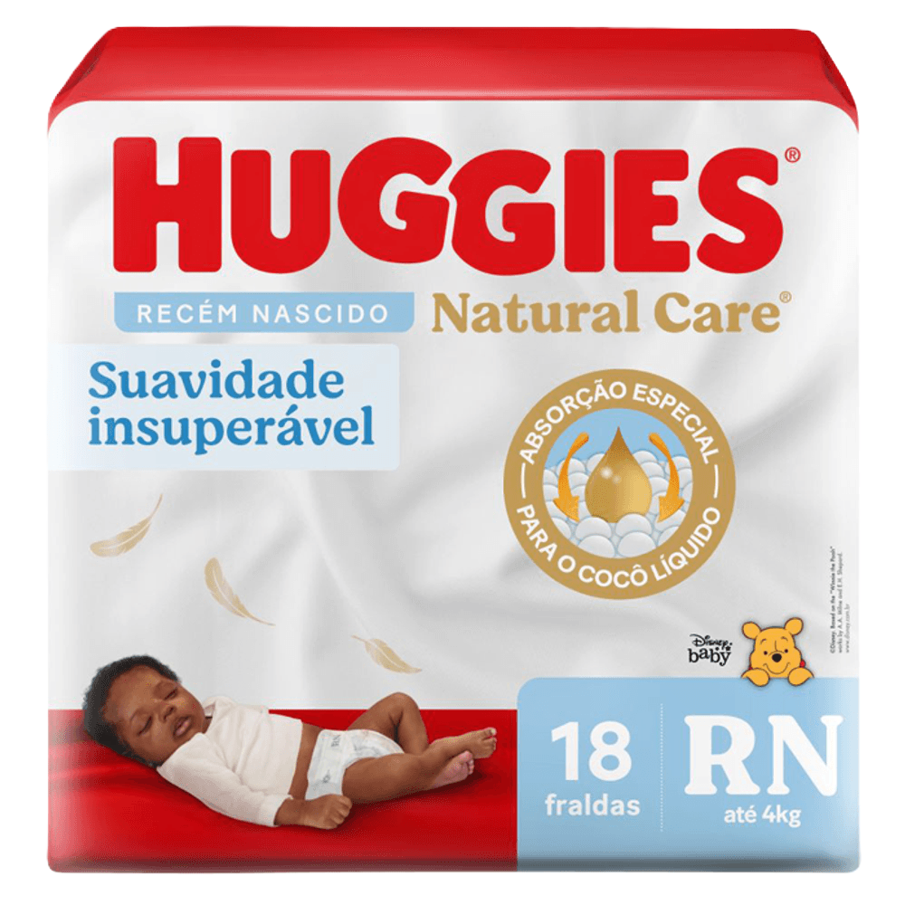 Fraldas Huggies Naturalcare Jumbo Rn C/18