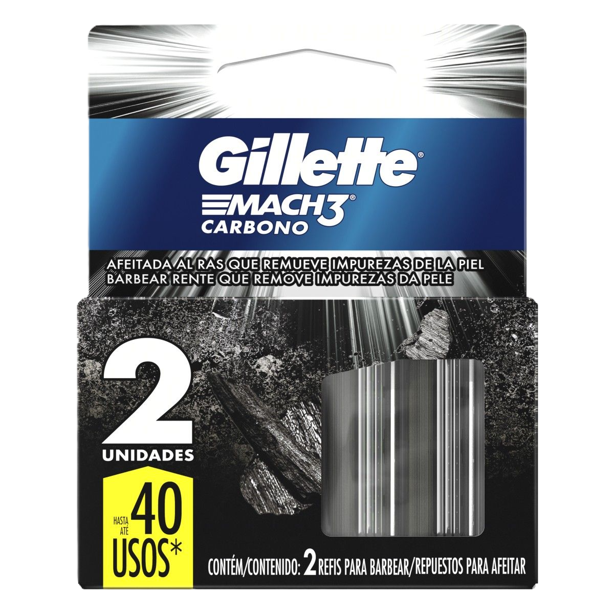 Carga Gillette Mach3 Carbono 2 Nu