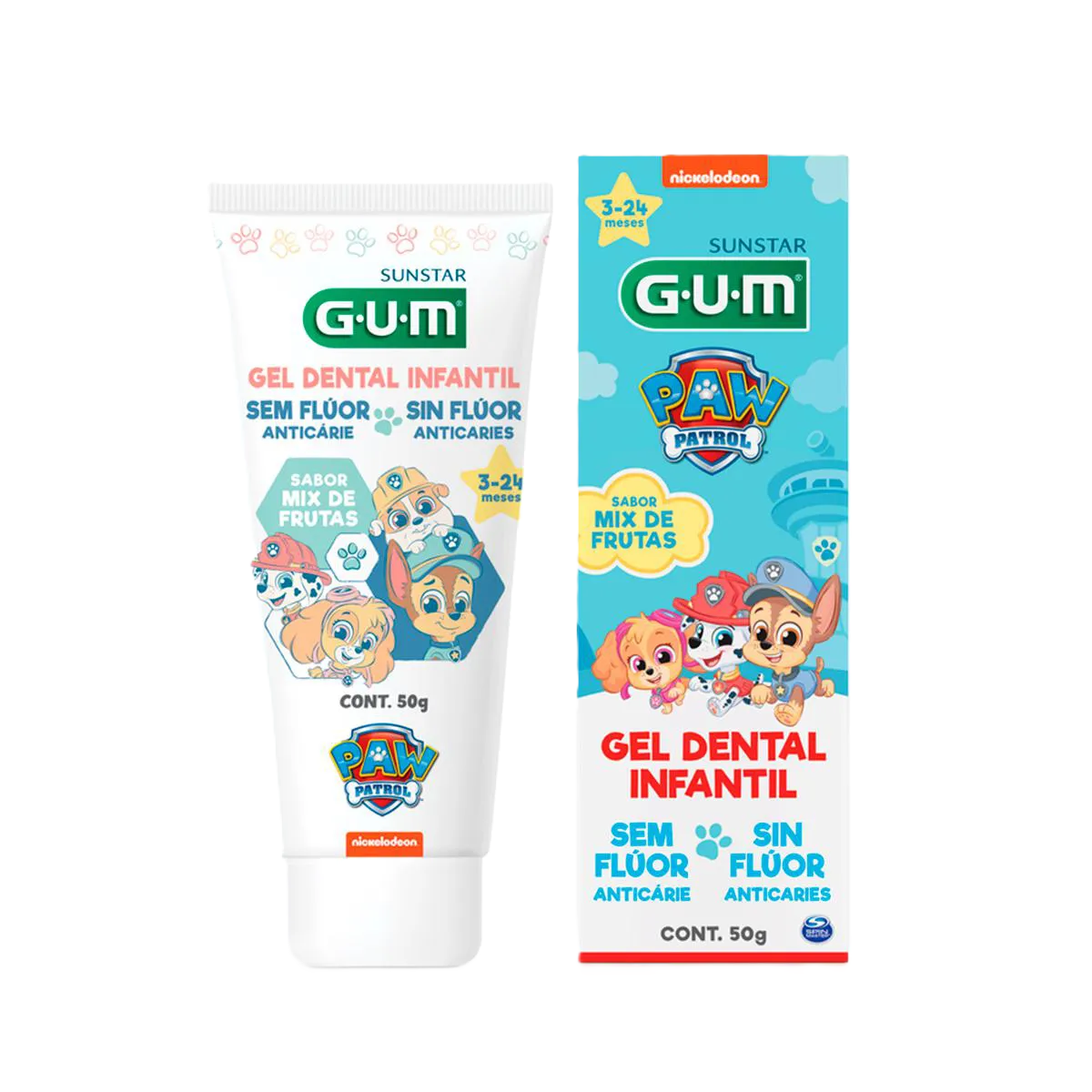 Gel Dental Gum Patrulha Canina Sem Fluor 50 G