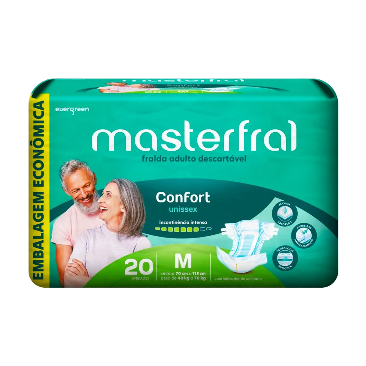 Fralda Geriat Masterfral Confort Med 20 U Pt/0001
