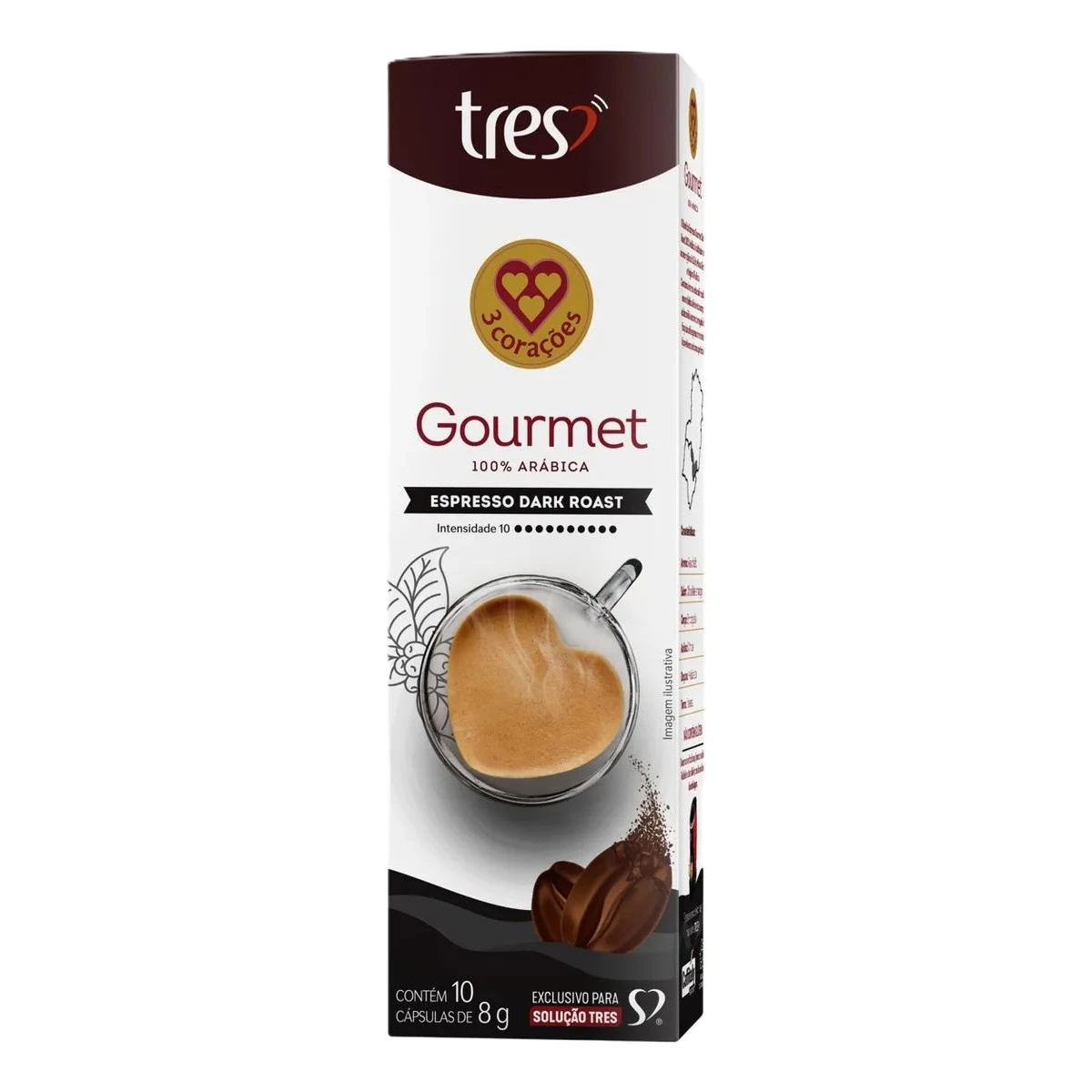 Capsula Cafe Tres Espresso Gourmet Dark 10 Un