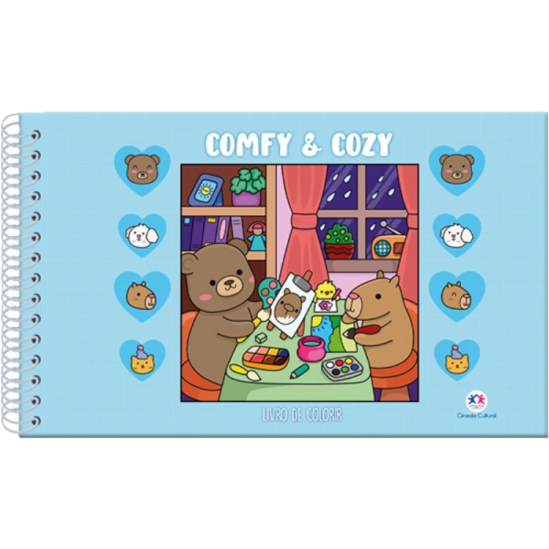 Livro Colorir Comfy Cozy Blue Capa Dura 1 Un