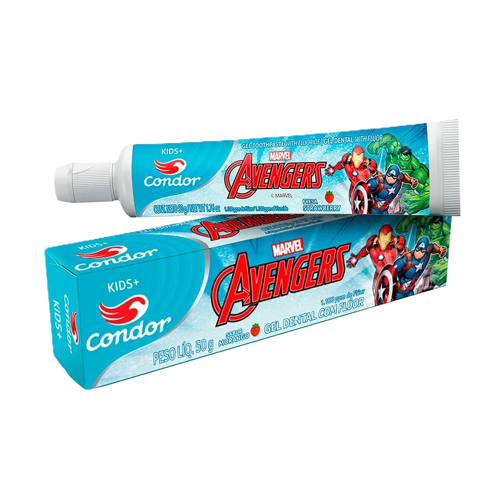 Gel Dental Condor Kids Avengers Morango 50 G