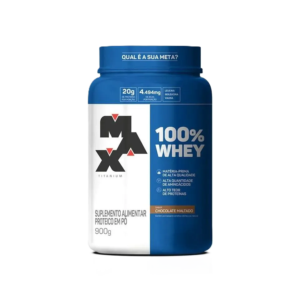 100% Whey Max Titanium Chocolate Maltado 900 G