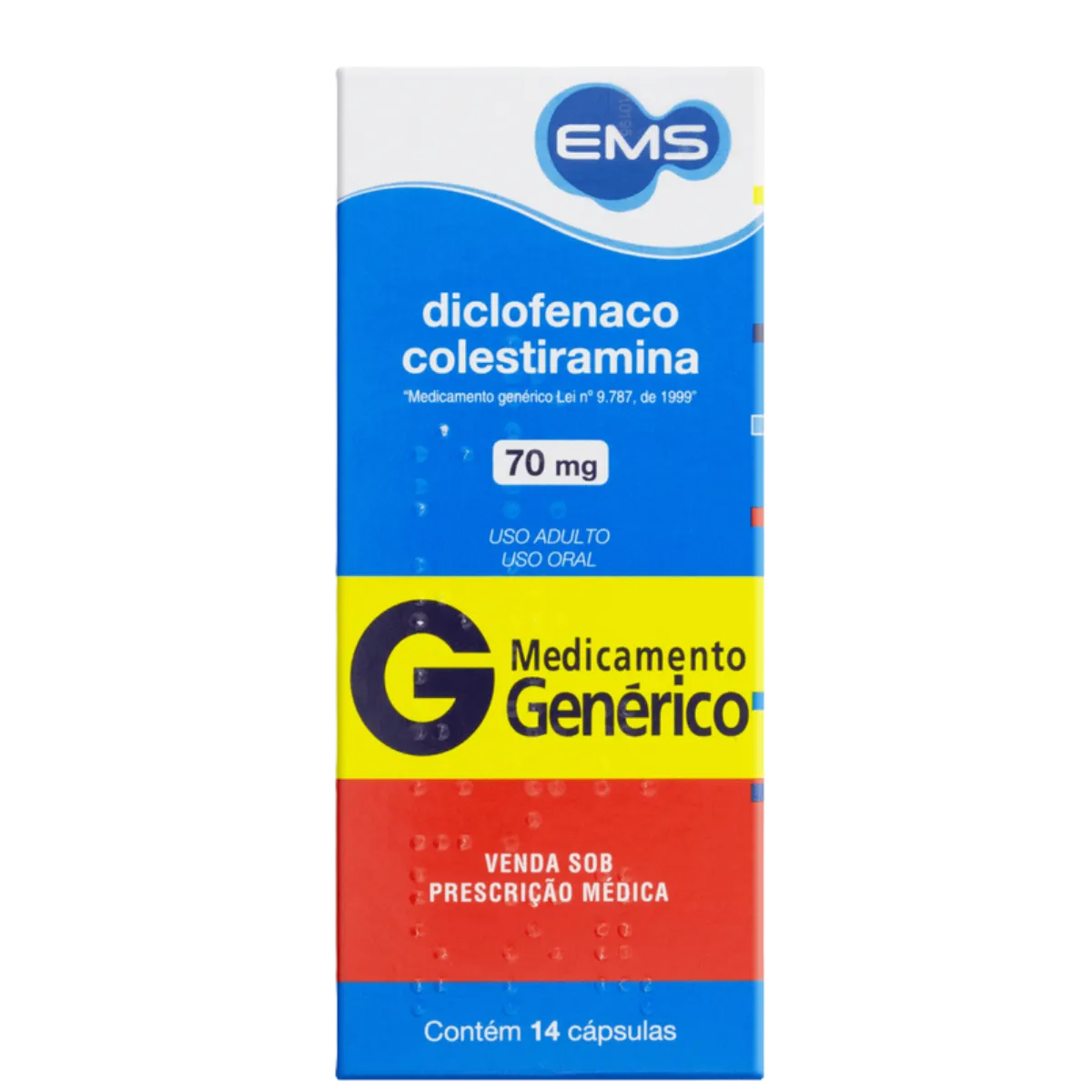 Diclofenaco Colestiramina 70 Mg 14 Cápsulas