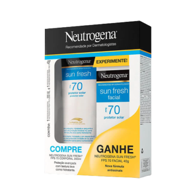 Kit Protetor Solar Neutrogena Sun Fresh Fps70 200 Ml + Protetor Facial Fps70