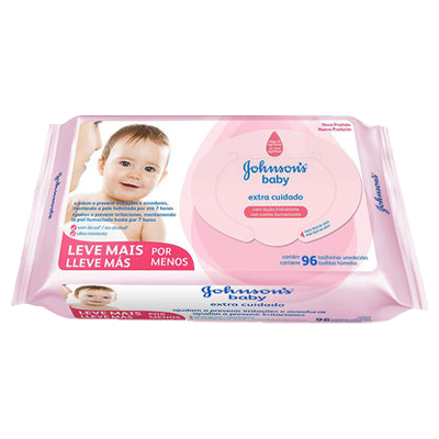 Lenco Umedecido Johnson's Baby Extra Cuidado 96 Un