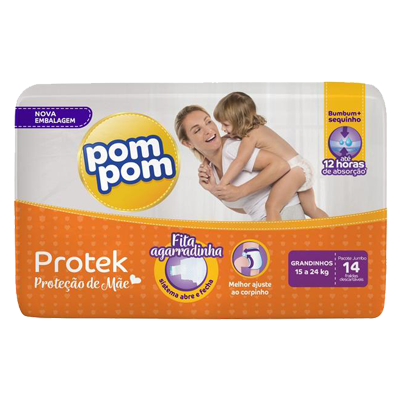Fralda Pompom Prot Mamae Jumbo Grand 14 Un