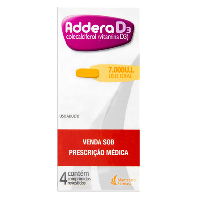Addera D3 7.000 Ui 4 Cpr ( 2ªun Com 50% Desc)
