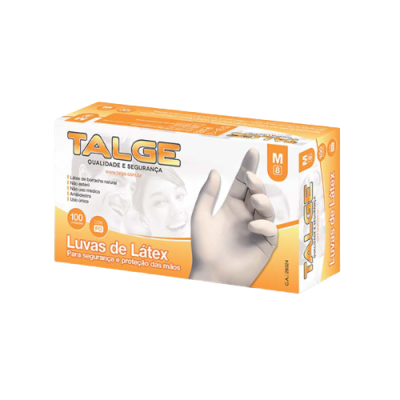 Luva Talge Latex Com Po Tam P 100 Unidades