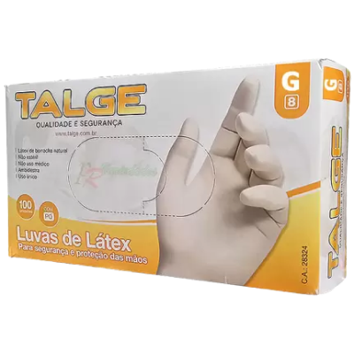 Luva Talge Latex Com Po Tam G 100 Unidades