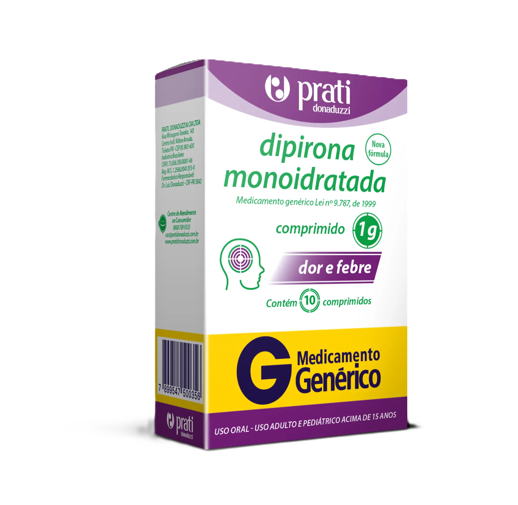 Dipirona 1 G 10 Cpr (G) Prati